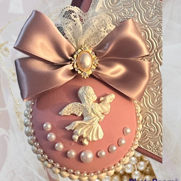 Shabby Chic Christmas Tree Ornament Set 3, X-Mas Tree decorations, Victorian - Picture 8 of 16